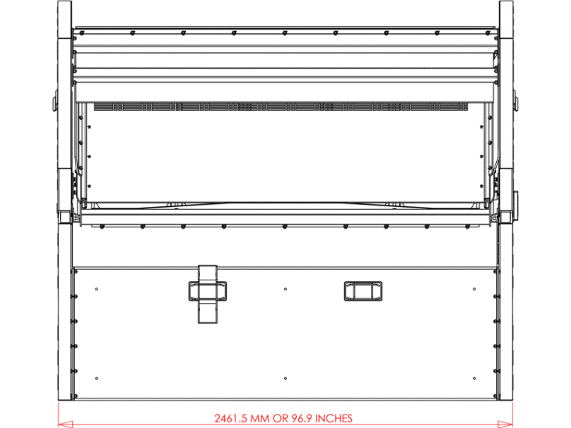 SLG 78VFRB front view Lineal Drawing to illustrate the machine specifications.